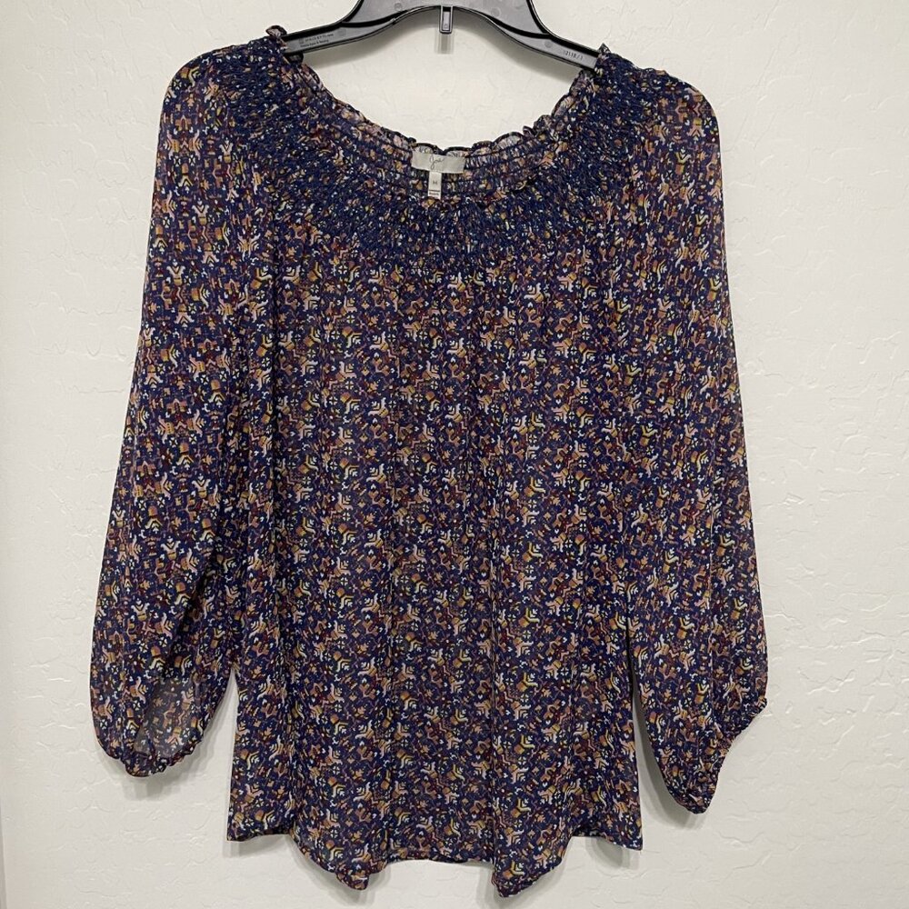 Joie puff sleeve semi-sheer peasant silk blouse - Size Medium - Retail $98
